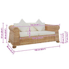 Solvira - 2-sitssoffa med dynor äkta rotting