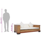 Levanto - 3-sitssoffa med dynor brun äkta rotting