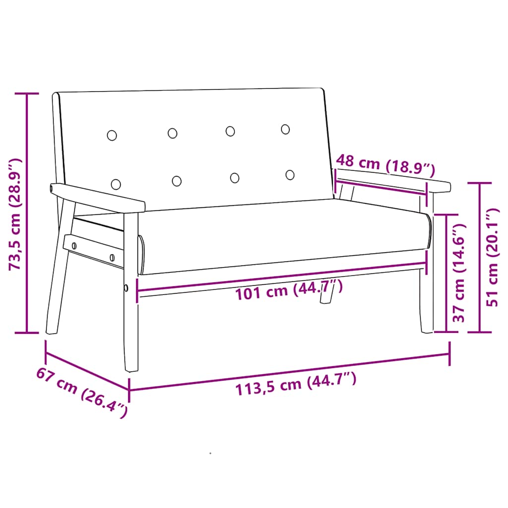 Sofinia - 2-sitssoffa svart konstläder