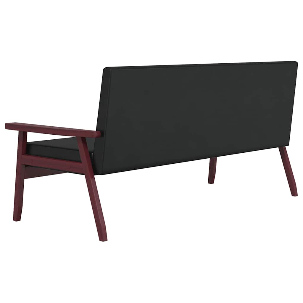 Vista - 3-sitssoffa svart konstläder