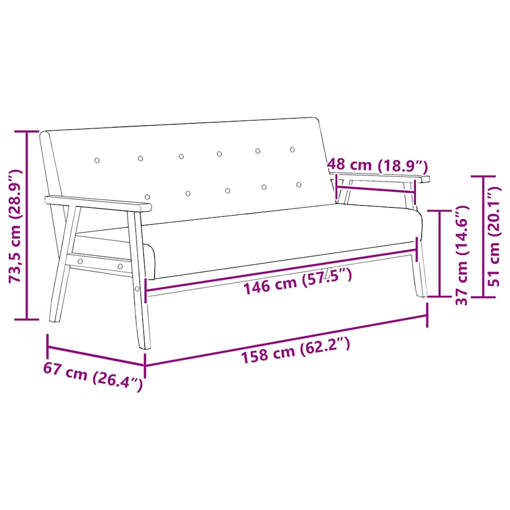 Vista - 3-sitssoffa svart konstläder