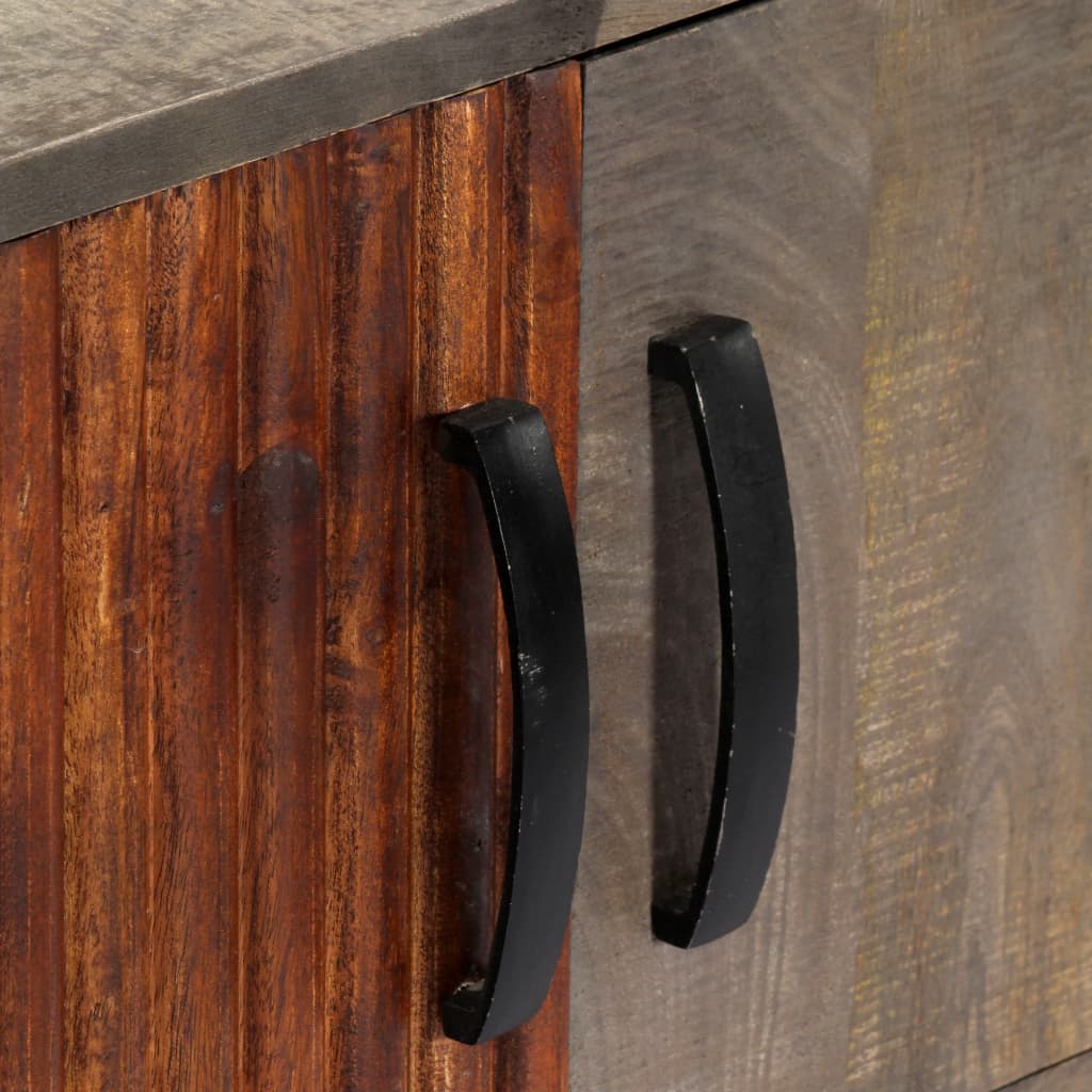 Avlastningsbord grå 120x35x75 cm massivt grovt mangoträ