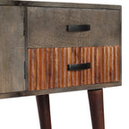 Avlastningsbord grå 120x35x75 cm massivt grovt mangoträ