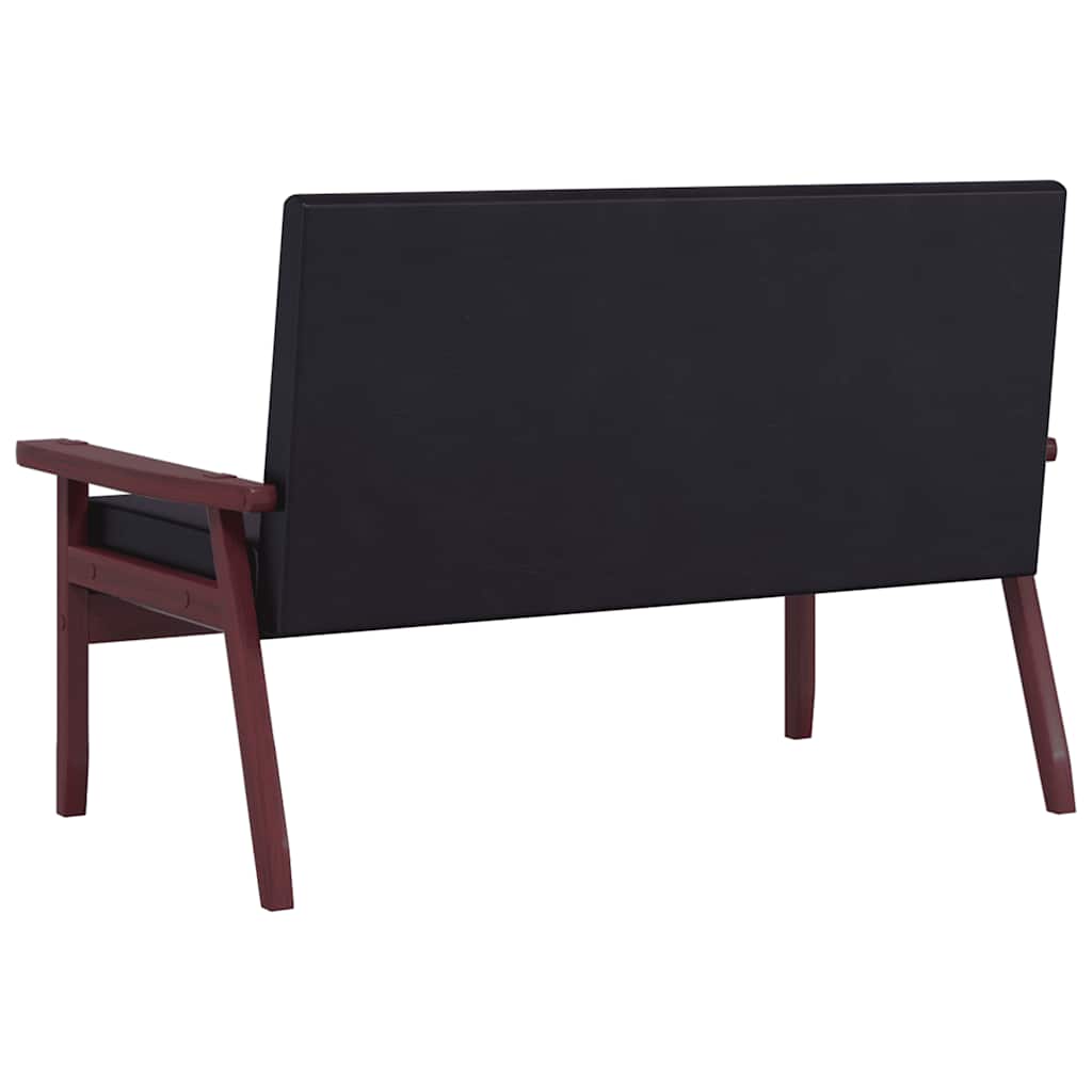 Valona - Soffgrupp 2 delar svart konstläder