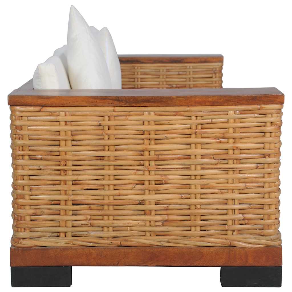 Larvino - Soffgrupp 2 delar med dynor brun naturlig rotting