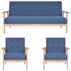 Restful - Soffgrupp 3 delar tyg blå