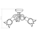 Orelia - Taklampa med transparenta glasskärmar för 3 E14-lampor tulpan