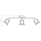 Nevira - Taklampa med transparenta glasskärmar för 3 E14-lampor tulpan