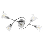 Sorlino - Taklampa med transparenta glasskärmar för 5 E14-lampor tulpan