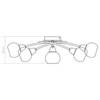 Fenulo - Taklampa med keramikskärmar för 5 E14-lampor vit klot