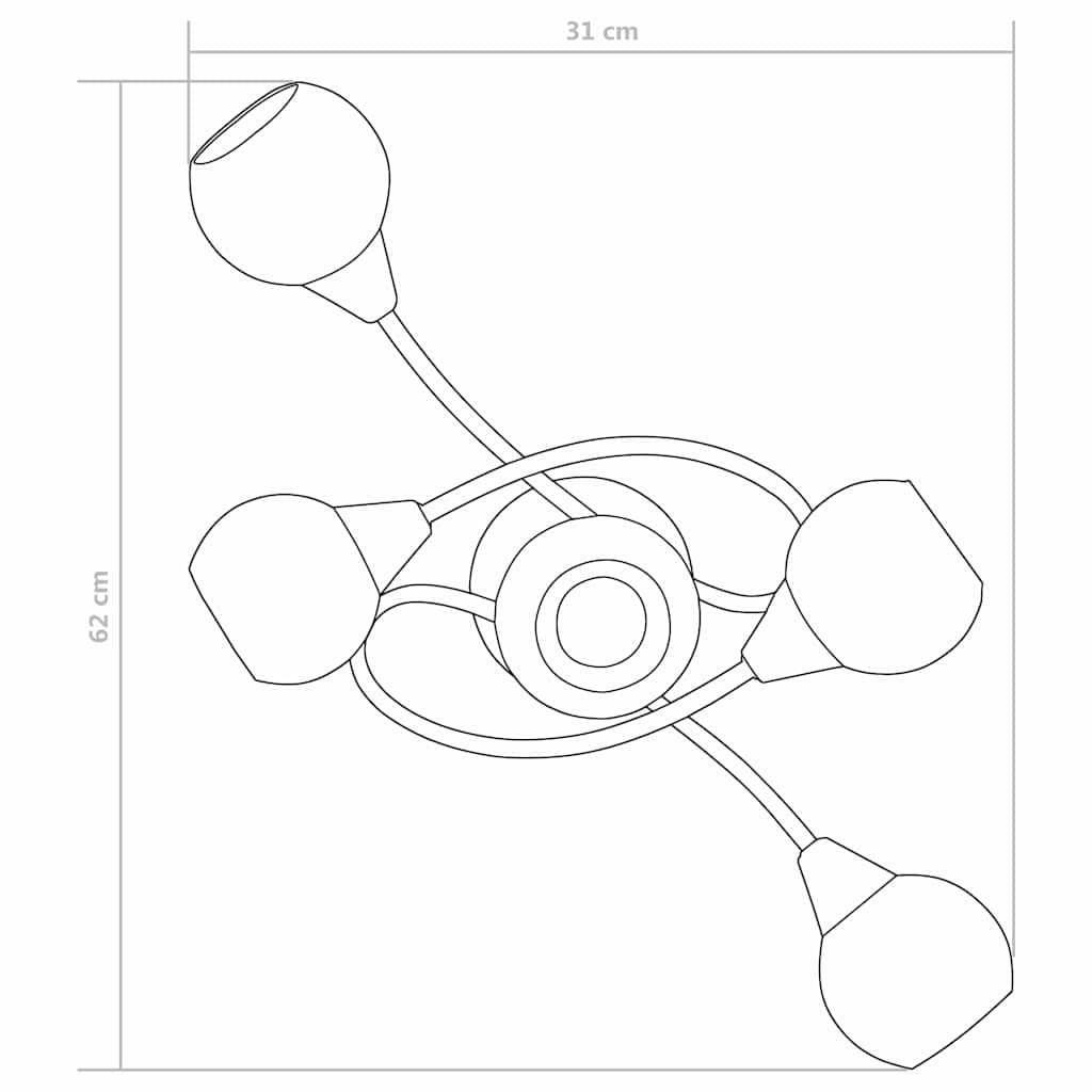 Fenulo - Taklampa med keramikskärmar för 5 E14-lampor vit klot