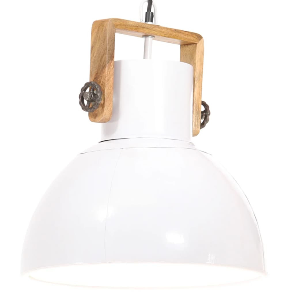Parluma - Hänglampa industriell 25 W vit rund 40 cm E27