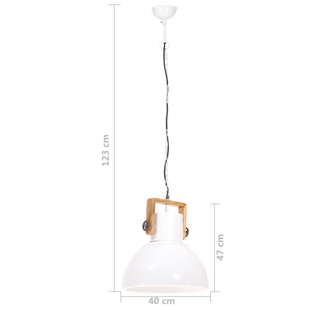 Parluma - Hänglampa industriell 25 W vit rund 40 cm E27