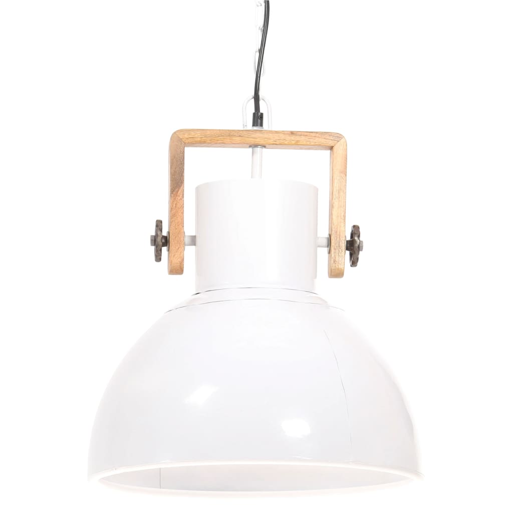 Parluma - Hänglampa industriell 25 W vit rund 40 cm E27