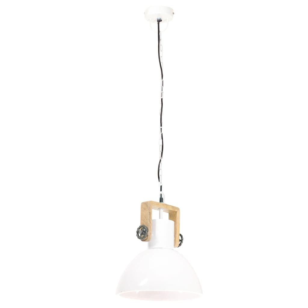 Derluma - Hänglampa industriell 25 W vit rund 30 cm E27