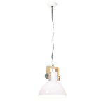 Derluma - Hänglampa industriell 25 W vit rund 30 cm E27