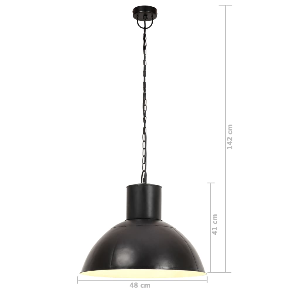 Forlina - Hänglampa industriell 25 W svart rund 48 cm E27