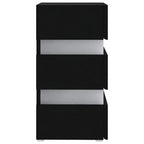Sarvix - Sängskåp LED svart 45x35x67 cm konstruerat trä