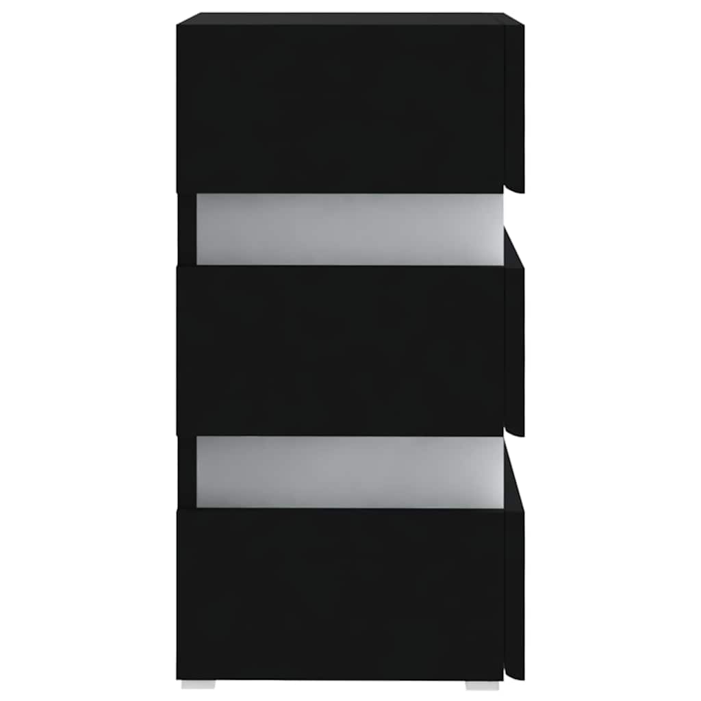 Sarvix - Sängskåp LED svart 45x35x67 cm konstruerat trä