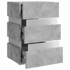 Menlavo - Sängbord med LED betonggrå 45x35x67 cm konstruerat trä