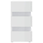 Jonviro - Sängskåp LED vit högglans 45x35x67 cm konstruerat trä