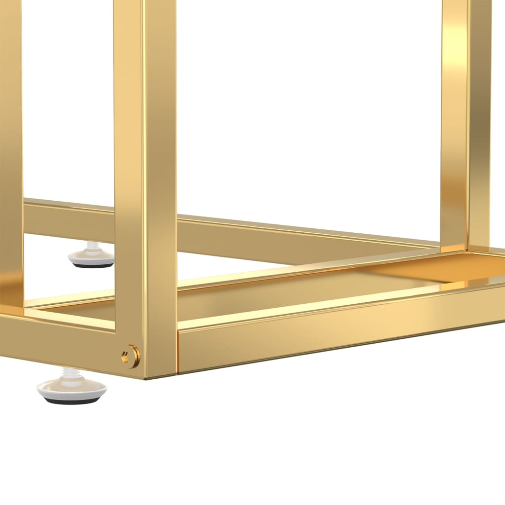 Nerlivo - Sidobord till datorbord svart marmor 50x35x65 cm härdat glas