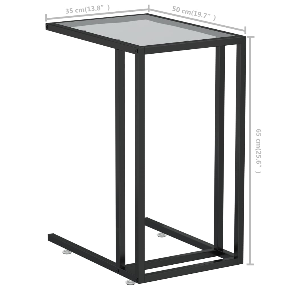 Odrina - Sidobord till datorbord genomskinligt 50x35x65 cm härdat glas