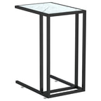Molestro - Sidobord till datorbord vit marmor 50x35x65 cm härdat glas
