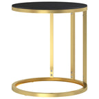 Zavlix - Sidobord guld och svart 45 cm härdat glas