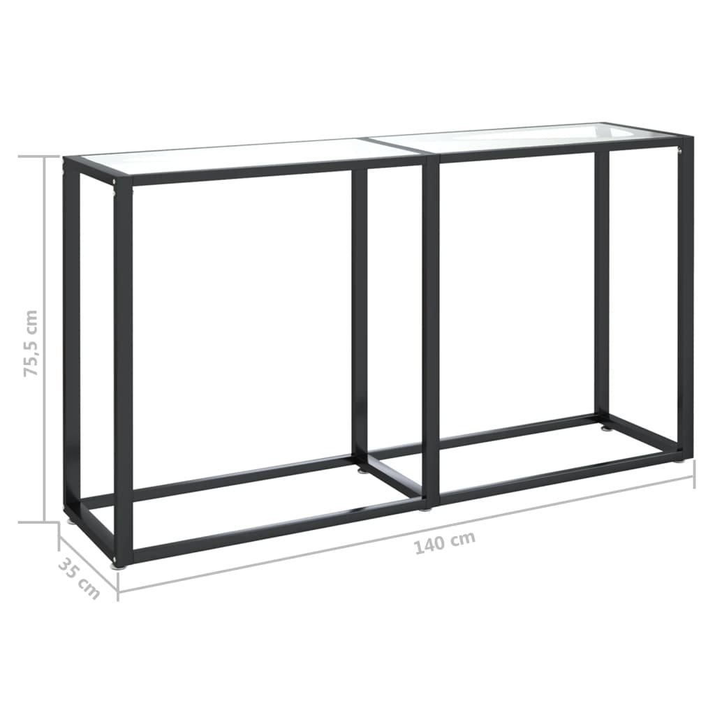 Torlevo - Konsolbord transparent 140x35x75,5 cm härdat glas