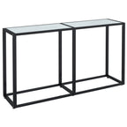 Elvero - Konsolbord vit marmor 140x35x75,5 cm härdat glas
