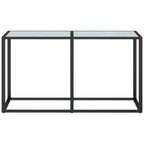 Elvero - Konsolbord vit marmor 140x35x75,5 cm härdat glas