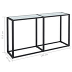 Elvero - Konsolbord vit marmor 140x35x75,5 cm härdat glas