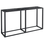 Dalvoro - Konsolbord svart marmor 140x35x75,5 cm härdat glas