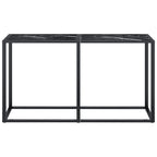 Dalvoro - Konsolbord svart marmor 140x35x75,5 cm härdat glas