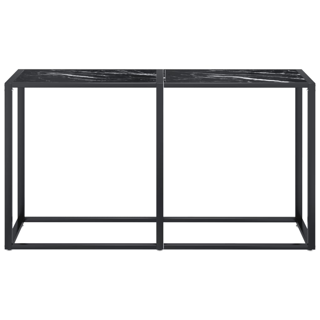 Dalvoro - Konsolbord svart marmor 140x35x75,5 cm härdat glas