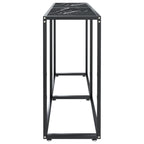 Dalvoro - Konsolbord svart marmor 140x35x75,5 cm härdat glas