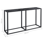 Dalvoro - Konsolbord svart marmor 140x35x75,5 cm härdat glas