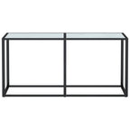Sarlior - Konsolbord vit marmor 160x35x75,5 cm härdat glas