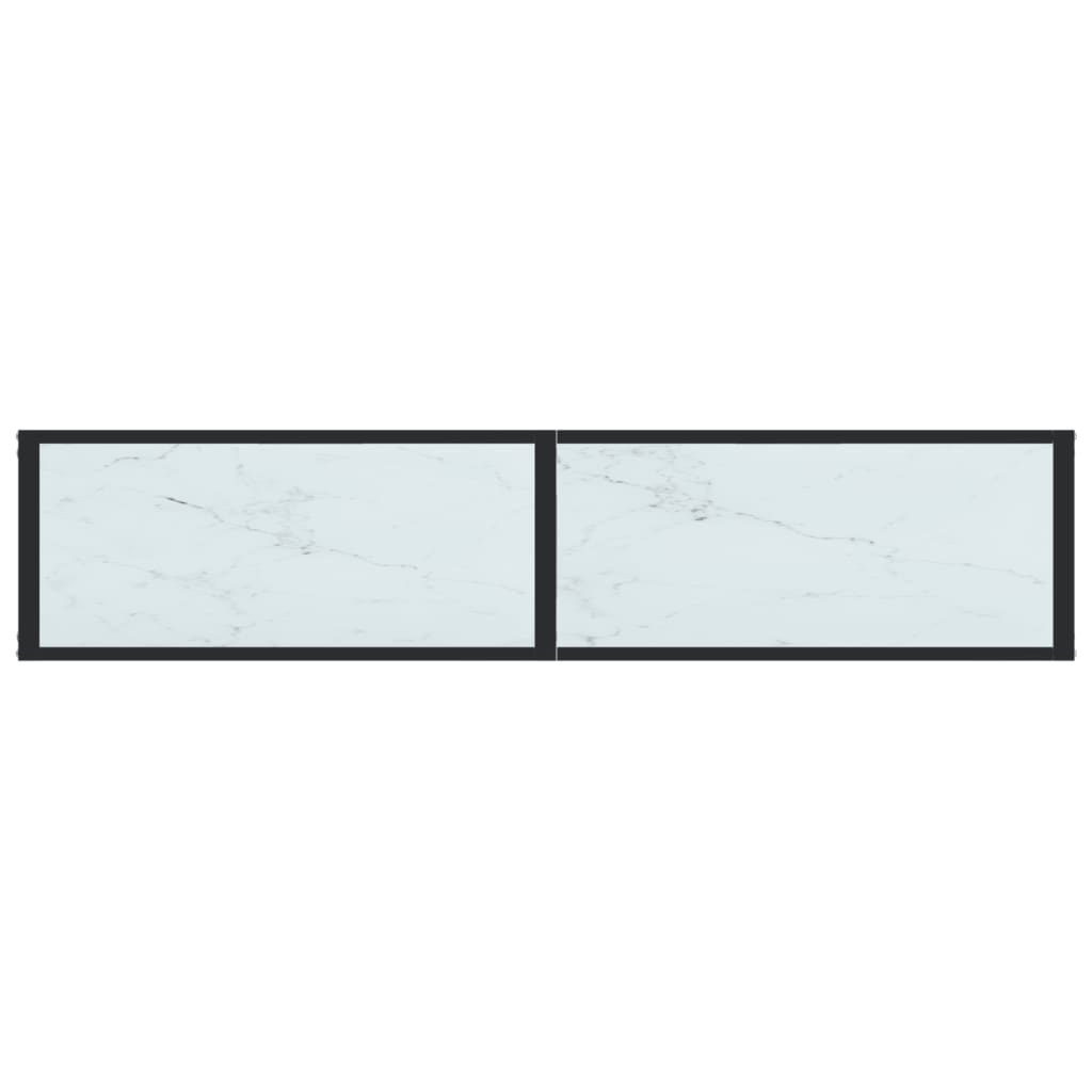 Sarlior - Konsolbord vit marmor 160x35x75,5 cm härdat glas