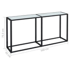 Sarlior - Konsolbord vit marmor 160x35x75,5 cm härdat glas
