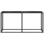 Tolviro - Konsolbord svart marmor 160x35x75,5 cm härdat glas