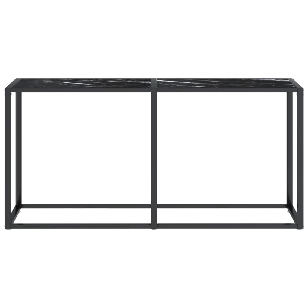 Tolviro - Konsolbord svart marmor 160x35x75,5 cm härdat glas