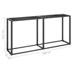 Tolviro - Konsolbord svart marmor 160x35x75,5 cm härdat glas
