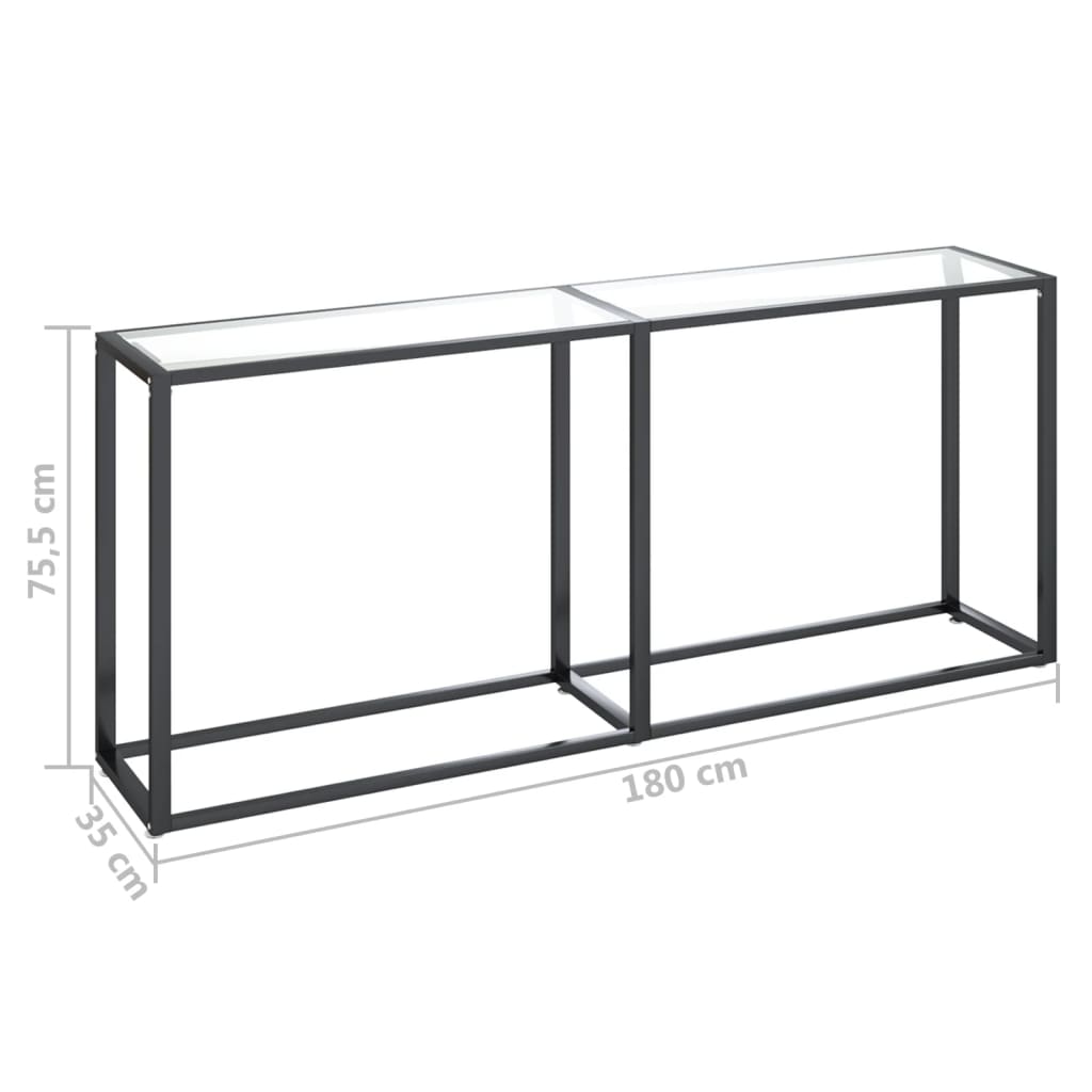 Haverno - Konsolbord transparent 180x35x75,5 cm härdat glas
