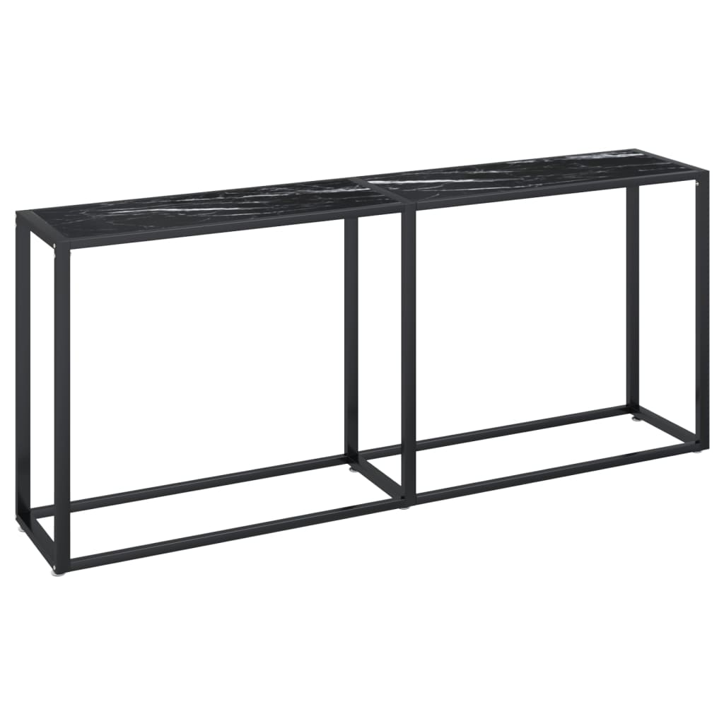 Valrex - Konsolbord svart marmor 180x35x75,5 cm härdat glas