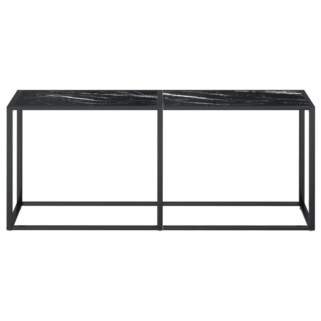 Valrex - Konsolbord svart marmor 180x35x75,5 cm härdat glas