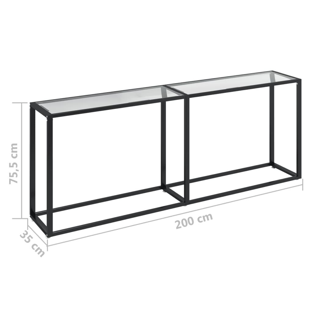Livaro - Konsolbord transparent 200x35x75,5 cm härdat glas