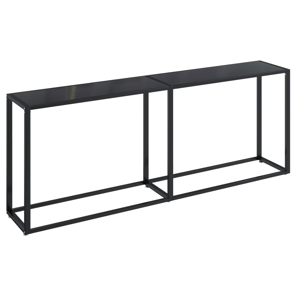 Lorencio - Konsolbord svart 200x35x75,5 cm härdat glas