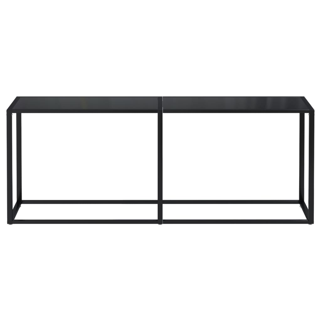 Lorencio - Konsolbord svart 200x35x75,5 cm härdat glas